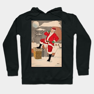 Santa on a rooftop Hoodie